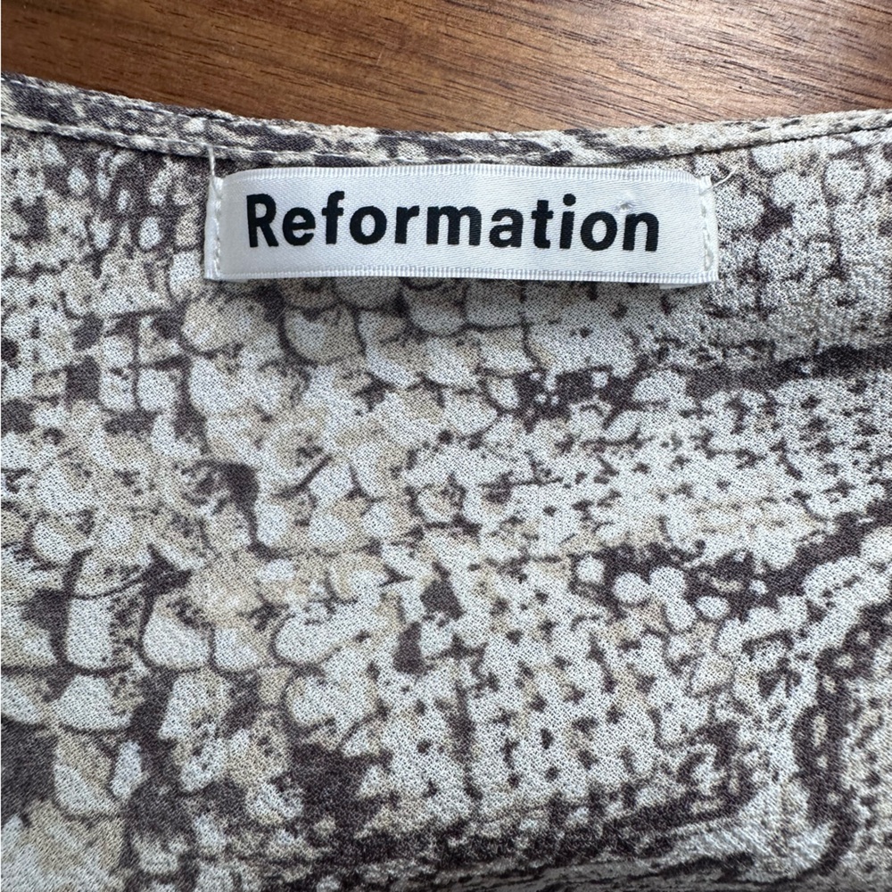 Reformation Langley Python Wrap Top Size Medium - image 5